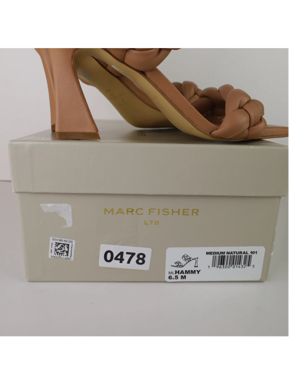 Marc Fisher LTD Hammy Sandals Womens 6.5M Natural Braided Leather Heels 0478 - Picture 15 of 15